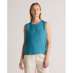 Quince Teal Linen Sleeveless Top